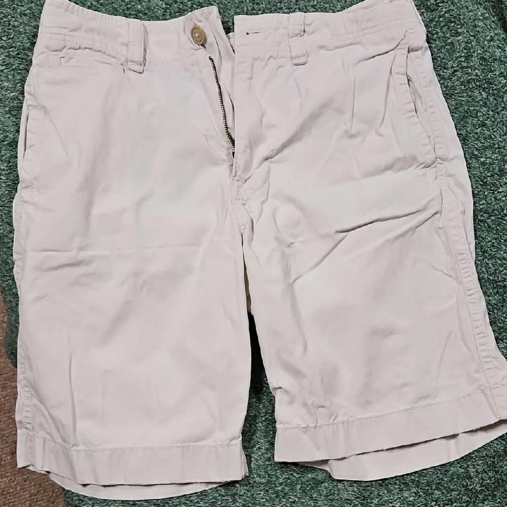 American Eagle Outfitters Men's Cream Flat Front Shorts